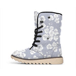 Drawing Orchid Pattern Print Winter Boots