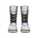 Drawing Orchid Pattern Print Winter Boots