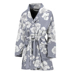 Drawing Orchid Pattern Print Women's Bathrobe