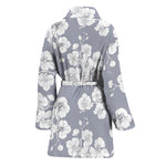Drawing Orchid Pattern Print Women's Bathrobe