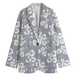Drawing Orchid Pattern Print Women's Blazer