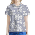 Drawing Orchid Pattern Print Women's Polo Shirt