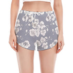 Drawing Orchid Pattern Print Women's Split Running Shorts