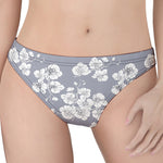Drawing Orchid Pattern Print Women's Thong