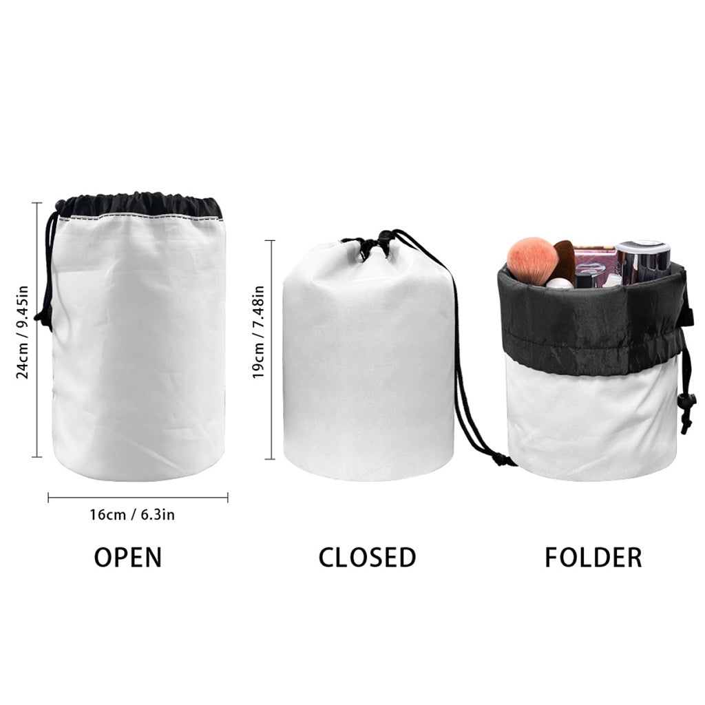 Blue And White African Pattern Print Drawstring Makeup Bag