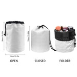 White Navy And Green Plaid Print Drawstring Makeup Bag