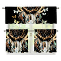 Dreamcatcher Deer Skull Print 3 Piece Kitchen Curtains