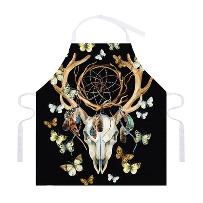 Dreamcatcher Deer Skull Print Adjustable Apron