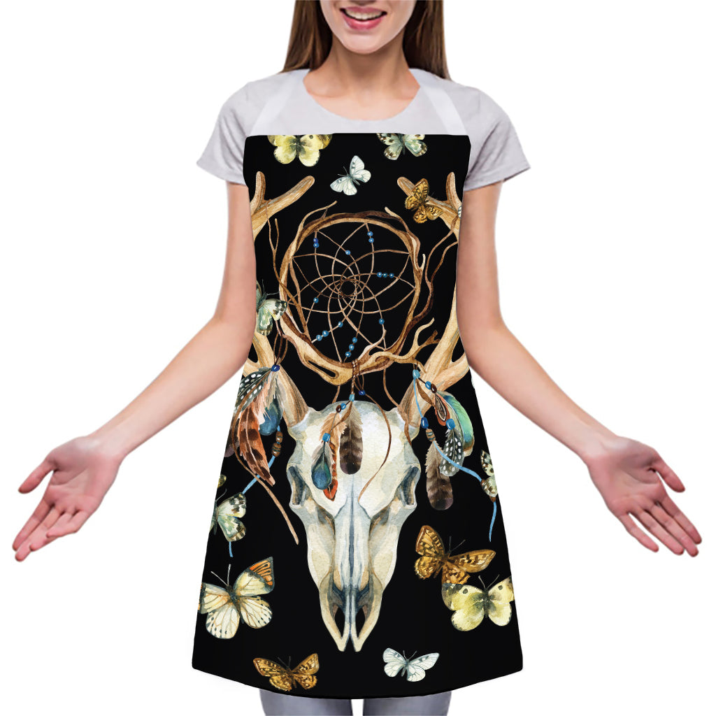 Dreamcatcher Deer Skull Print Adjustable Apron