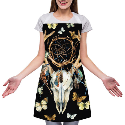 Dreamcatcher Deer Skull Print Adjustable Apron