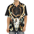 Dreamcatcher Deer Skull Print Aloha Shirt