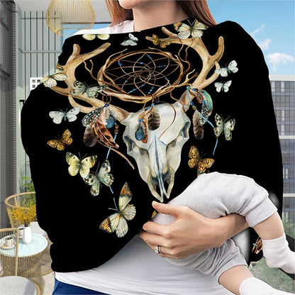 Dreamcatcher Deer Skull Print Baby Seat Cover