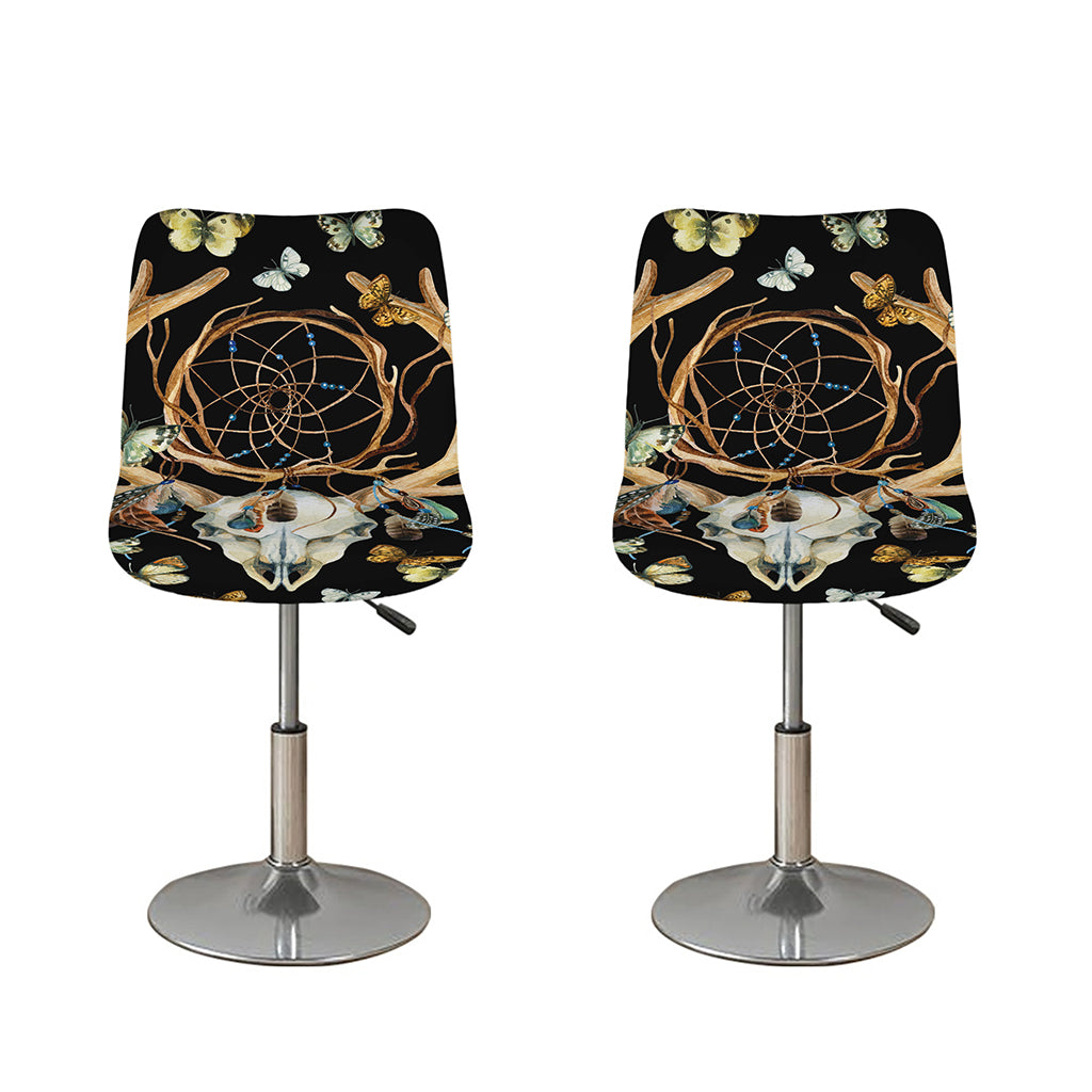 Dreamcatcher Deer Skull Print Bar Stool Covers
