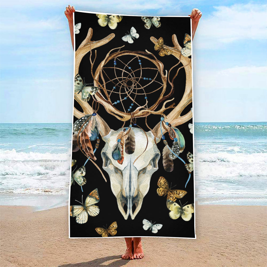 Dreamcatcher Deer Skull Print Beach Towel