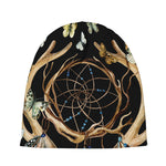 Dreamcatcher Deer Skull Print Beanie