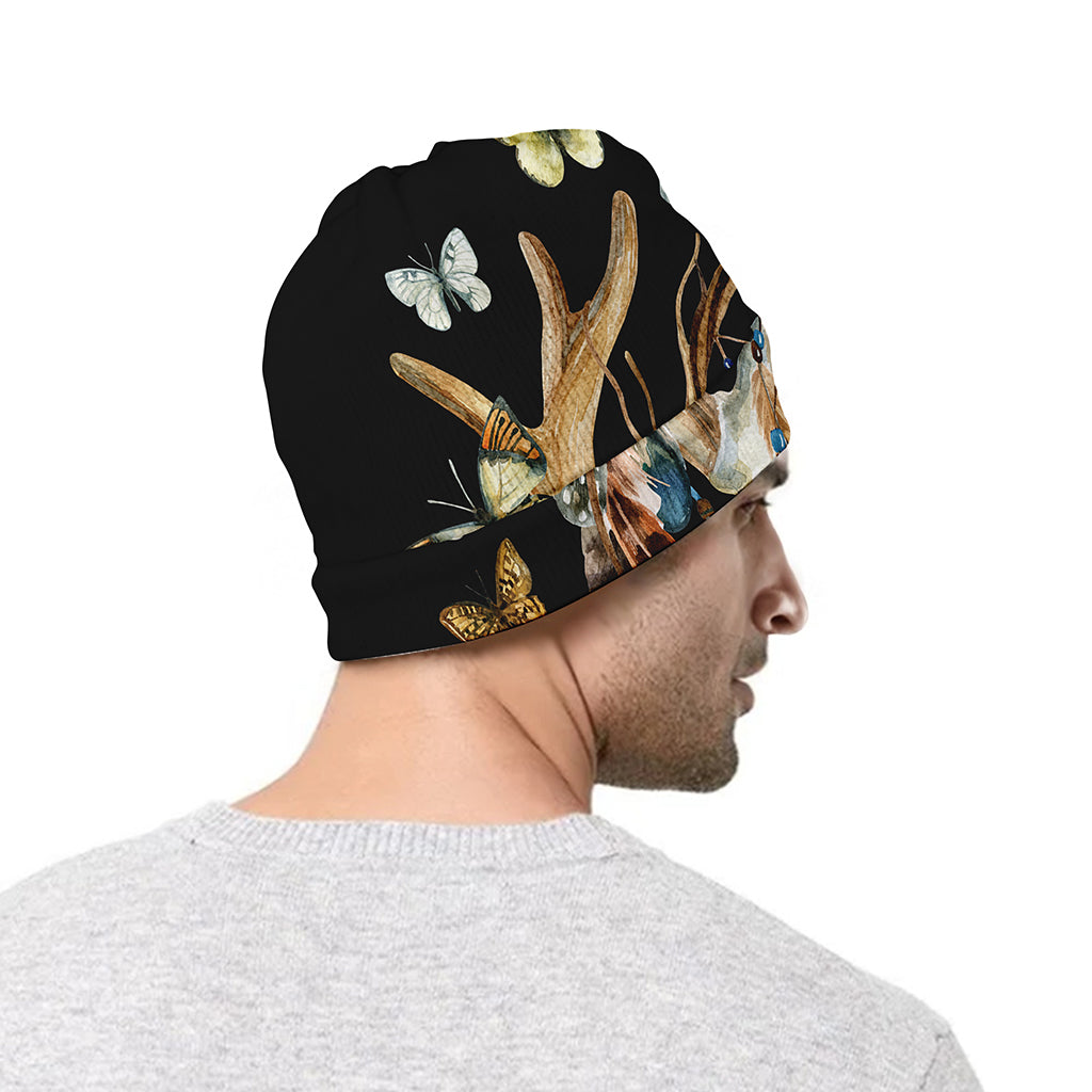 Dreamcatcher Deer Skull Print Beanie