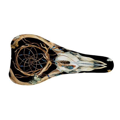 Dreamcatcher Deer Skull Print Bicycle Seat Cover