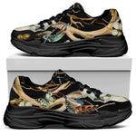 Dreamcatcher Deer Skull Print Black Chunky Shoes