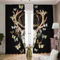 Dreamcatcher Deer Skull Print Dimout Pencil Pleat Curtains