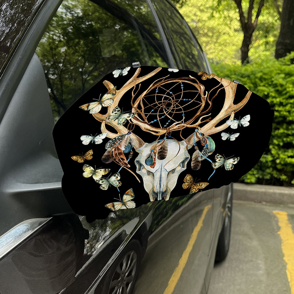 Dreamcatcher Deer Skull Print Car Side Mirror Covers