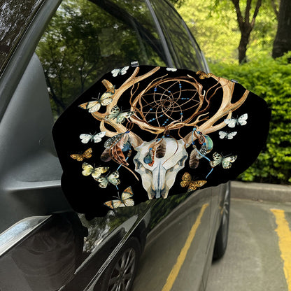 Dreamcatcher Deer Skull Print Car Side Mirror Covers
