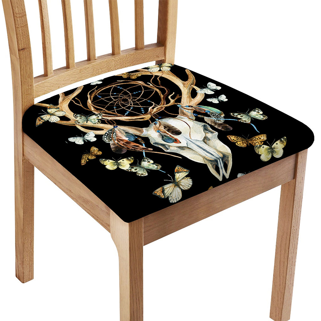 Dreamcatcher Deer Skull Print Chair Cushion Cover