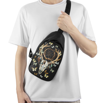 Dreamcatcher Deer Skull Print Chest Bag