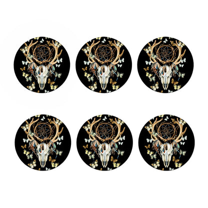 Dreamcatcher Deer Skull Print Coaster Set
