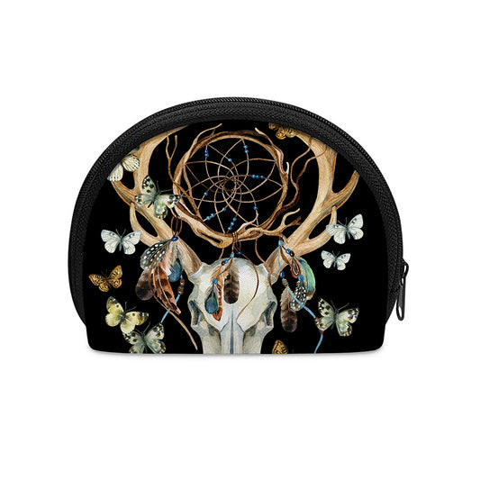 Dreamcatcher Deer Skull Print Coin Purse