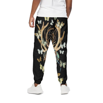 Dreamcatcher Deer Skull Print Cotton Pants