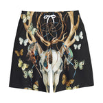 Dreamcatcher Deer Skull Print Cotton Shorts