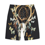 Dreamcatcher Deer Skull Print Cotton Shorts