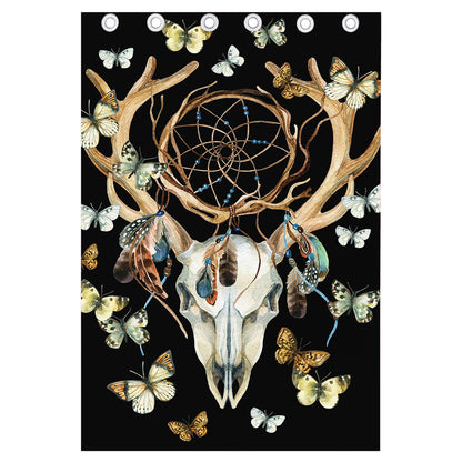 Dreamcatcher Deer Skull Print Curtain