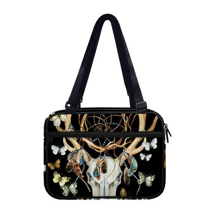 Dreamcatcher Deer Skull Print Double Strap Bible Bag