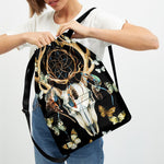 Dreamcatcher Deer Skull Print Drawstring Backpack