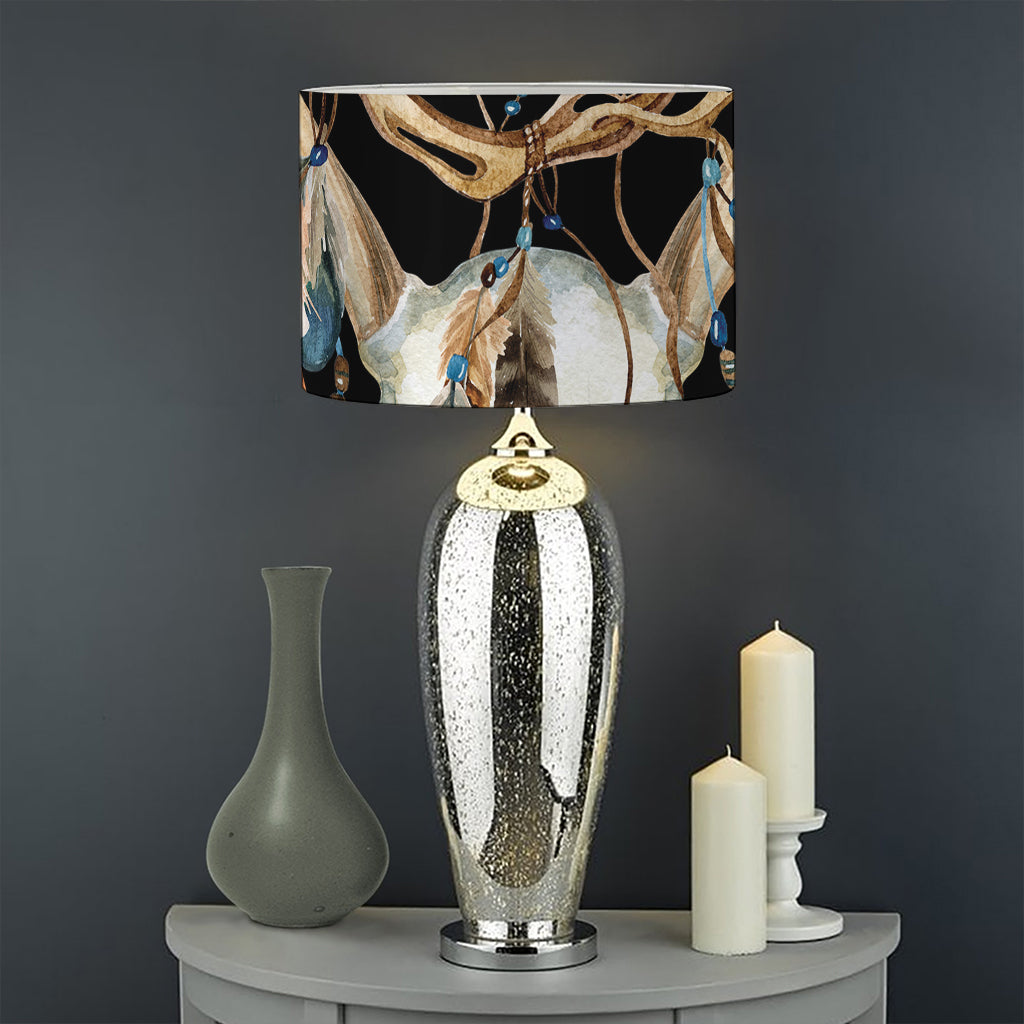 Dreamcatcher Deer Skull Print Drum Lamp Shade