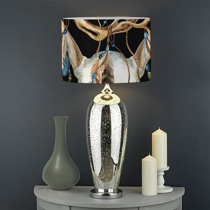 Dreamcatcher Deer Skull Print Drum Lamp Shade