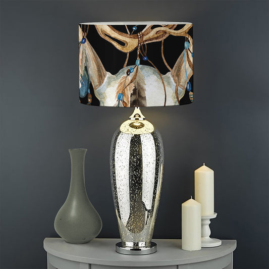 Dreamcatcher Deer Skull Print Drum Lamp Shade