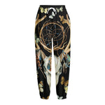Dreamcatcher Deer Skull Print Fleece Lined Knit Pants