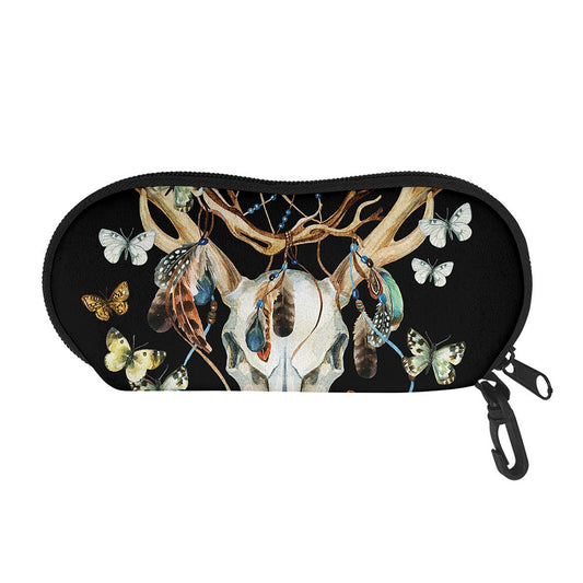 Dreamcatcher Deer Skull Print Glasses Case