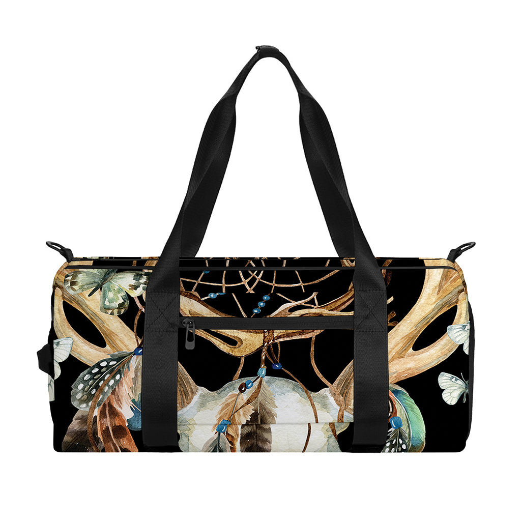 Dreamcatcher Deer Skull Print Gym Bag