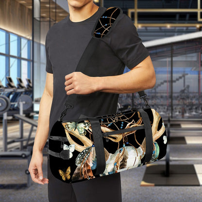 Dreamcatcher Deer Skull Print Gym Bag