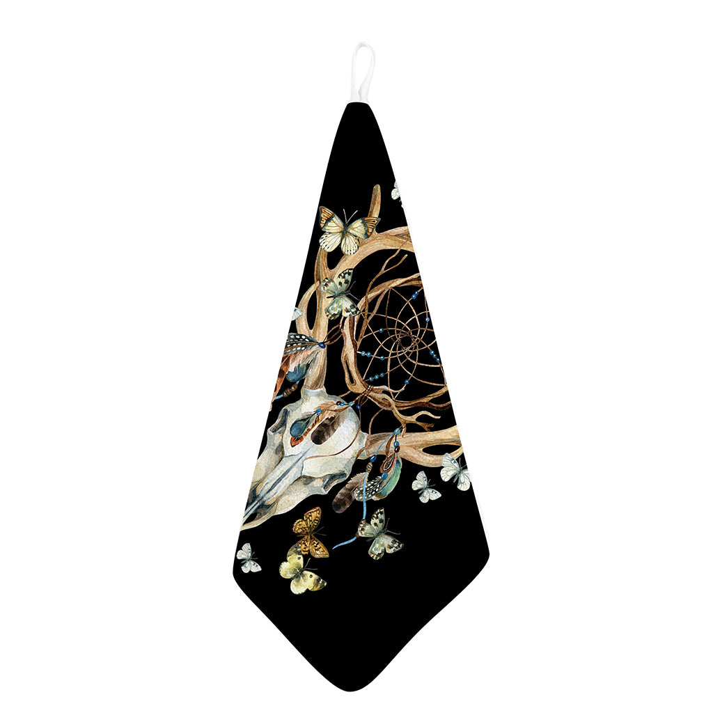 Dreamcatcher Deer Skull Print Hand Towel