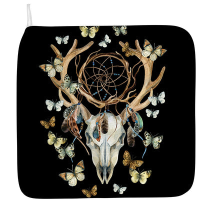 Dreamcatcher Deer Skull Print Hand Towel