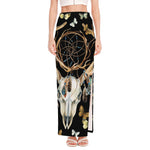 Dreamcatcher Deer Skull Print High Slit Maxi Skirt