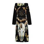 Dreamcatcher Deer Skull Print Hooded Bathrobe
