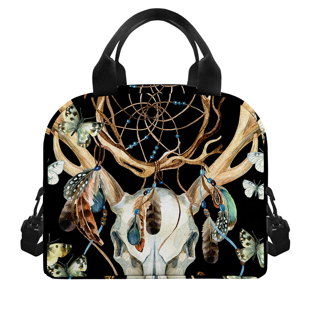Dreamcatcher Deer Skull Print Insulated Lunch Bag
