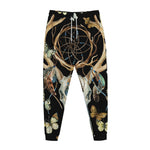 Dreamcatcher Deer Skull Print Jogger Pants