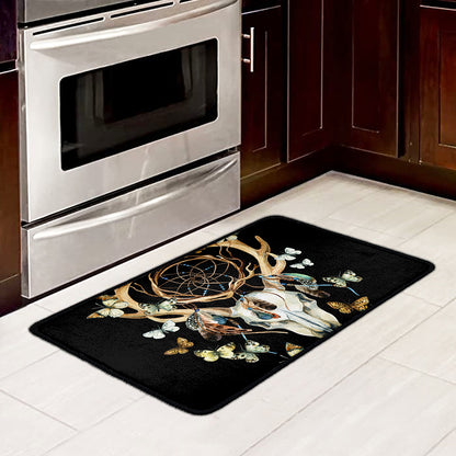 Dreamcatcher Deer Skull Print Kitchen Mat