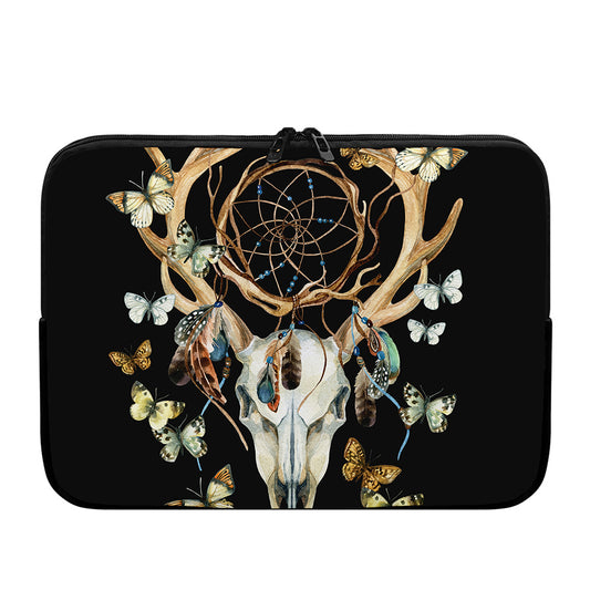 Dreamcatcher Deer Skull Print Laptop Sleeve